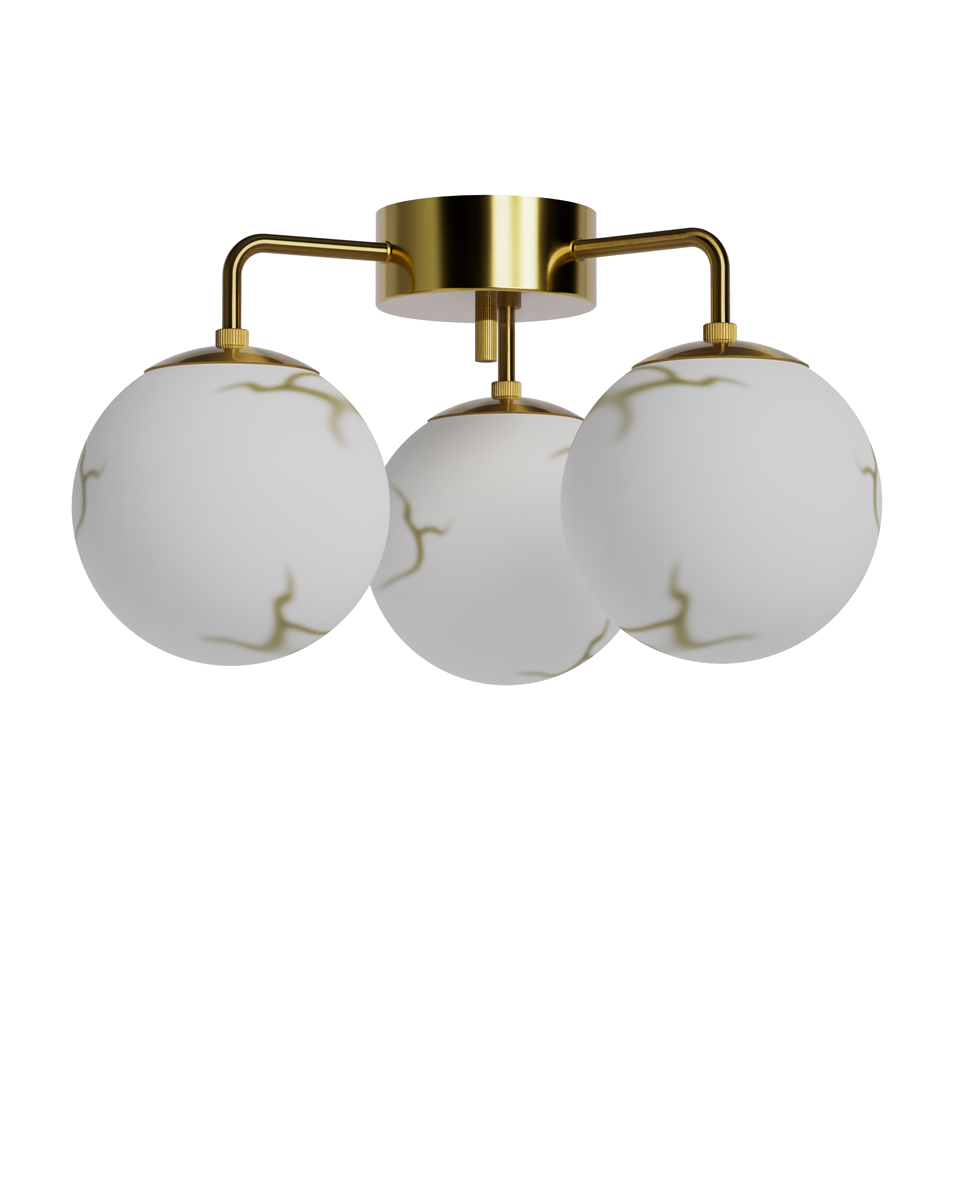 Bellagio 3 Plafond 50 Mässing/Vit